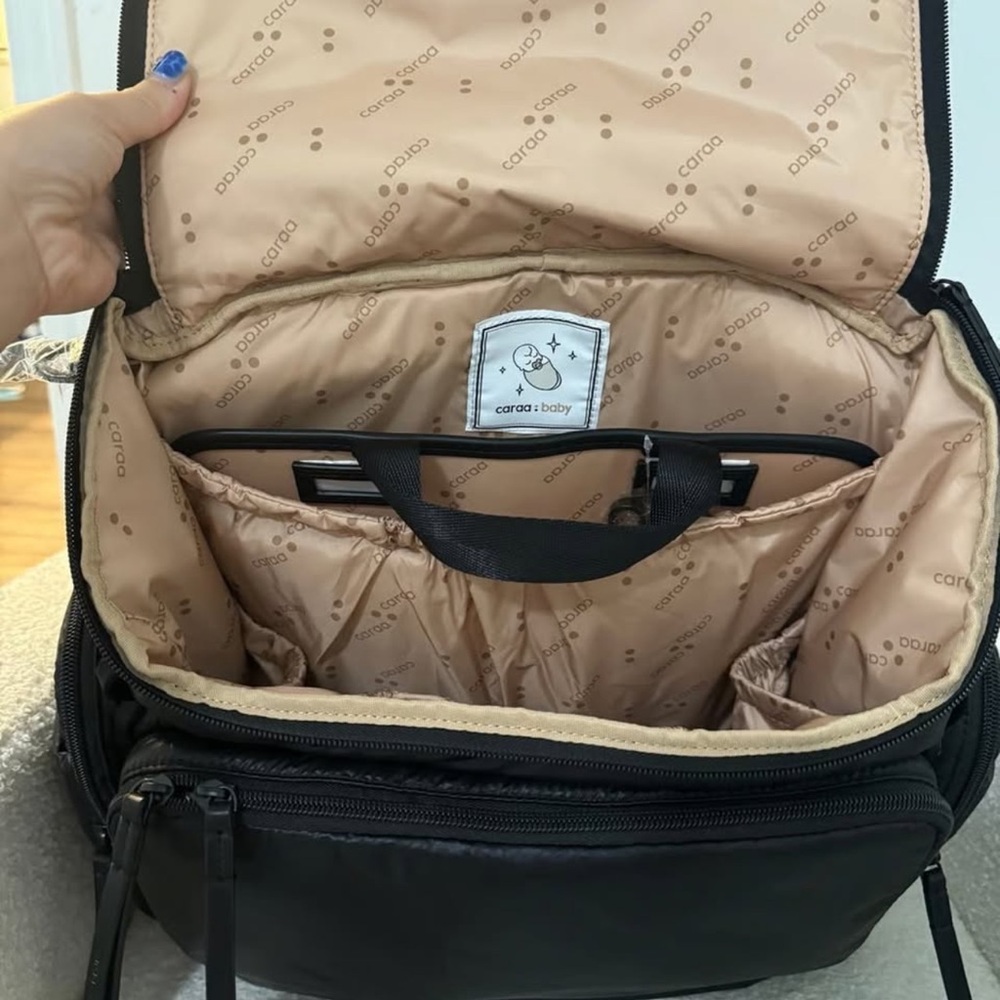 Caraa Black Diaper Nylon Large Backpack
